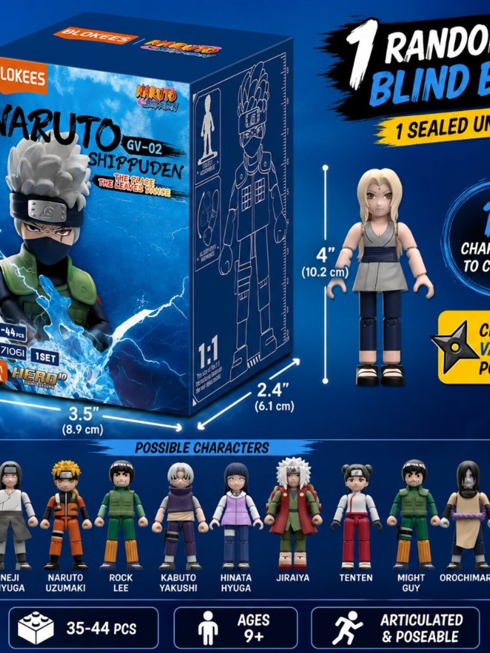 Naruto Shippuden Blokees GV-02 Blind Box Figure Model Kit 1 Random Unit